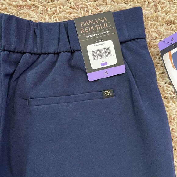 Banana Republic Women’s Tapered Pull-On Pants Navy, Size 4 (New) - Picture 7 of 9